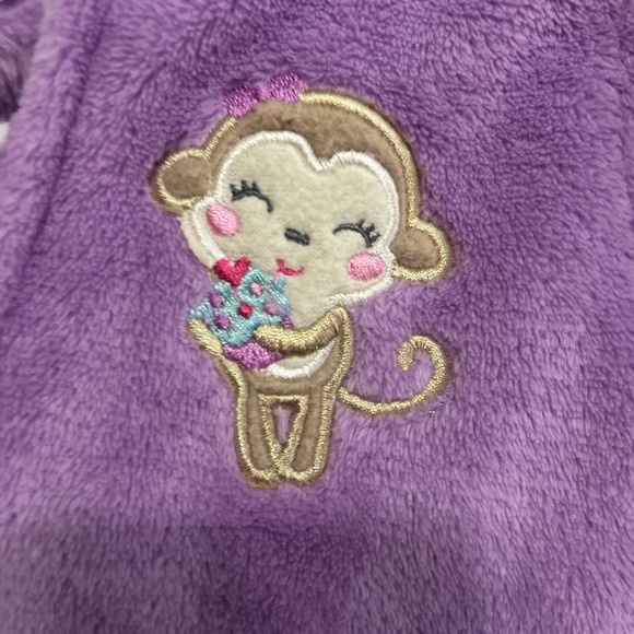 Small Wonders Lavender Fleece Jacket with Monkey Design - Picture 2 of 5